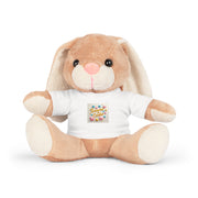 Adorable Plush Toy with Custom T-Shirt | Teddy Bear, Bunny, Elephant, Sheep – Perfect Gift for Kids & Baby Showers