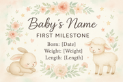 poster with baby's name or milestone design