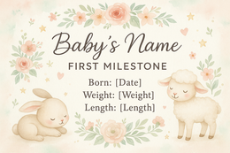 poster with baby's name or milestone design